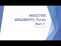 Inductive Argument forms Part 1