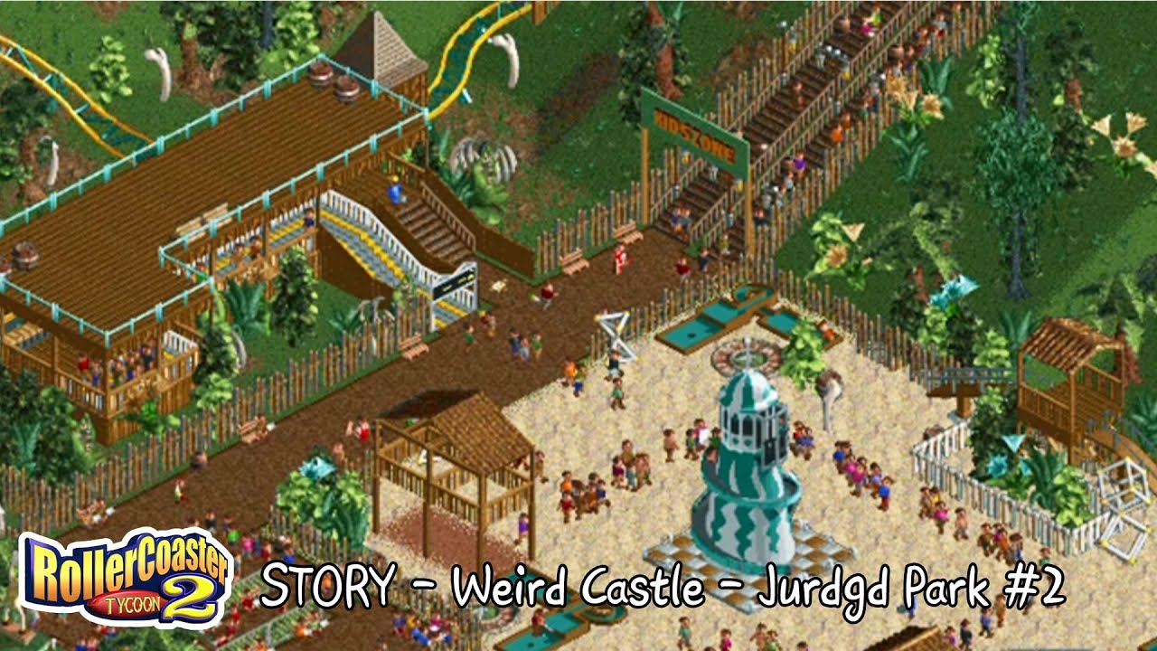 [RCT2 Story Time-Lapse ] (Part - 2) 롤러코스터 타이쿤2ㅣ이상한 성(Weird Castle ...