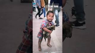 Poor From Pocket But Rich From Heart | Dog And Kid Bond