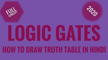 #LOICAL #GATE FULL CONCEPT IN HINDI WITH #TRUTH #TABLE IN 2020.