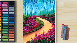 What Tricks I Used To Draw LEAVES, FLOWERS, TREES (step by step) - Soft Pastel Drawing