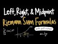 Riemann Sum Formulas: Left, Right, & Midpoint Sums