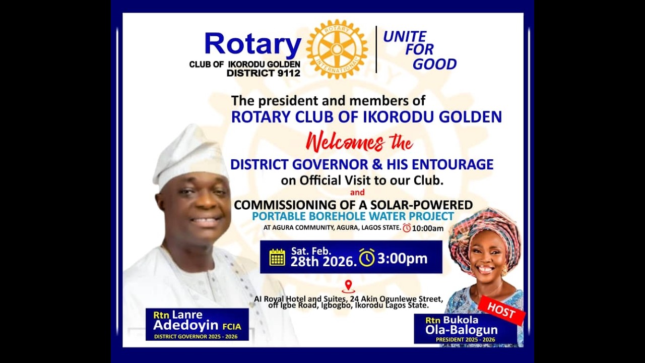 Rotary Club of Ikorodu Golden Hosts District Governor, Inducts Five New Members