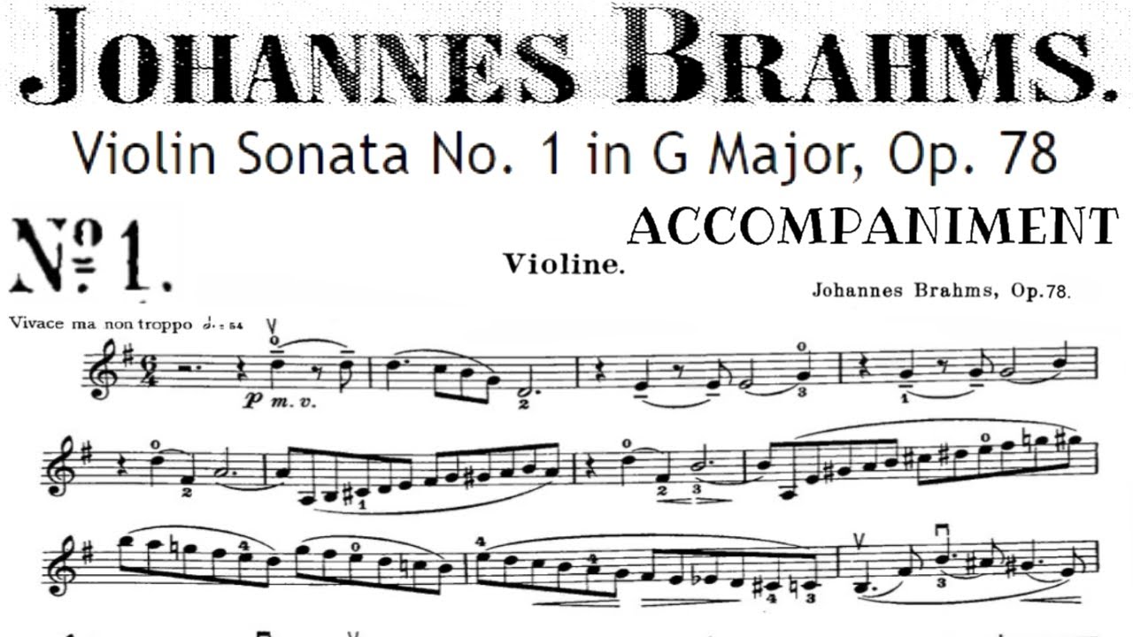 Brahms, Violin no. 1, 1st movement | Piano Accompaniment - YouTube