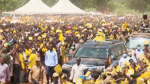 Aankomst en campagne van Museveni in het district Pallisa 