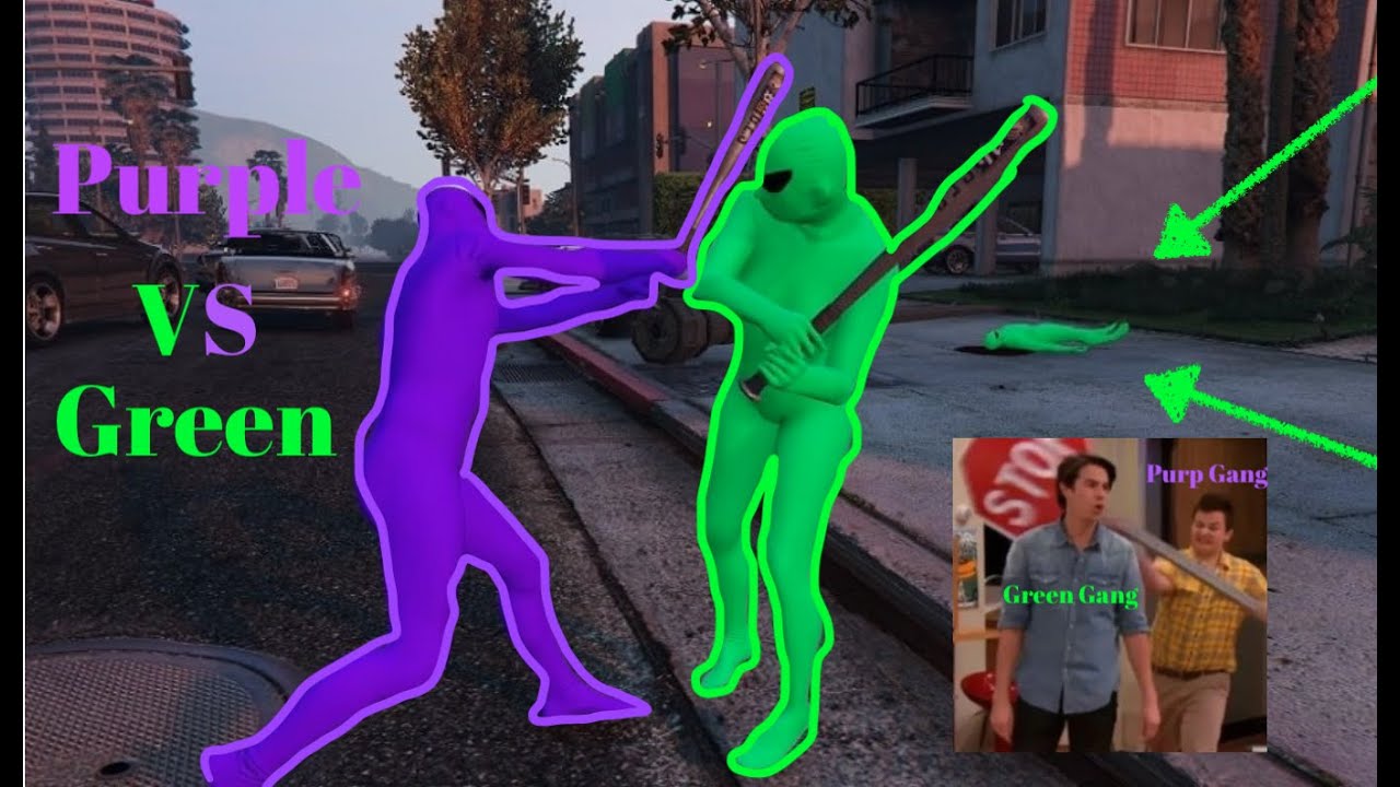 PURPLE GANG RISE UP (GREEN DOES NOT PLAY BY THE RULES)- GTA V Funny Moments