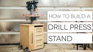 DIY Mobile Drill Press Stand || How To Build  Woodworking