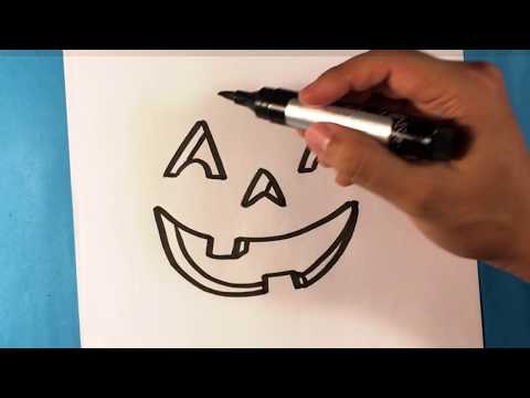 How to Draw a Pumpkin Face - Halloween Drawings