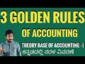 5. Theory Base of Accounting in Kannada | Real account | 3 golden rules