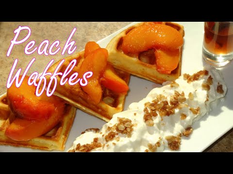 Peach Pie Buttermilk Waffles with Candied Bacon - with Waffles recipe