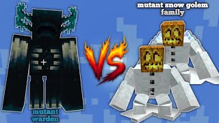 Mutant Warden VS Mutant Snow Golem Family #minecraft