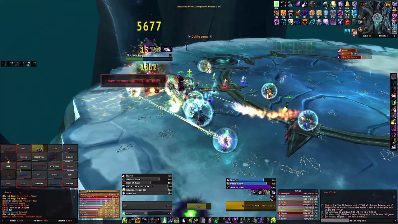 Immersion vs Lich King (25m) Normal Mode Firstkill, Druid PoV (Sunwell)