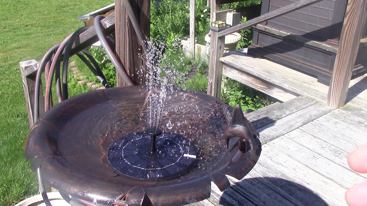 Solar Fountain Lower setting saves water YouTube