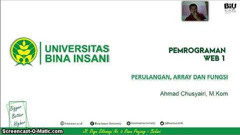 Perulangan, Array dan Fungsi #Perulangan#Array#Function