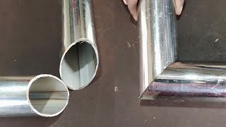 Round Pipe Cutting idea // 45 Degree Angle Cutting Resimi