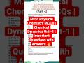 M.Sc Physical Chemistry MCQs| Chemical Dynamics Unit-1| ImportantQuestionswith Answers#mscchemistry