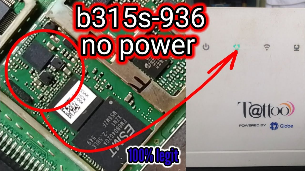wifi b315s-936 no power shorted - YouTube