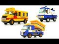 Sluban city, M38-B100 school bus, M38-B300 dump truck, M38-B900 tow truck