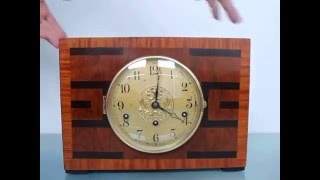 Sold! KIENINGER Antique Mantel Clock INLAY Art Deco WESTMINSTER Germany Shelf LARGE