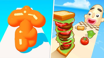 ▶️ Tall Man Run 🆚 Sandwich Runner | MAX LEVEL Gameplay iOS,Android Walkthrough Pro Mobile Game PN02