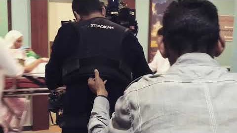 Behind scene steadicam operator Cooke optics