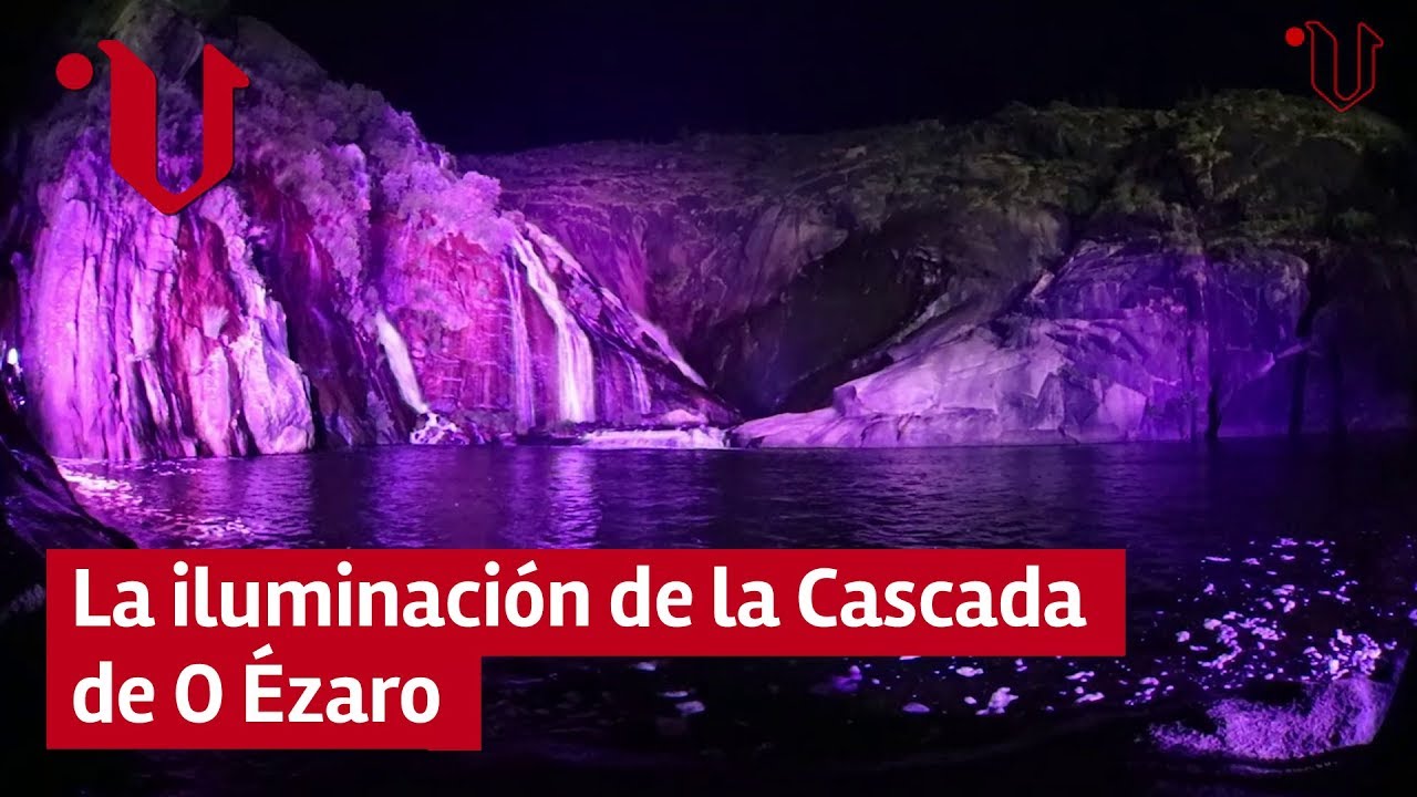 Cascada de Ézaro iluminada 2019 - YouTube