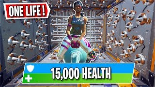 You have 15,000 HEALTH to beat this NO Checkpoint Deathrun.. (Fortnite Creative)