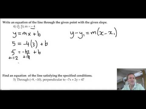 Write equation of line - YouTube