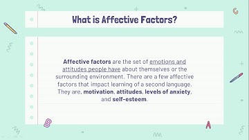 Affective and Cognitive Factors in Second Language Acquisition