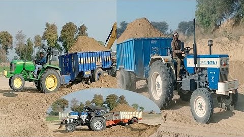 Eicher 548 Vs John Deere 5050 And Swaraj 744 Tractor with Fully Loaded trolley Pulling without Stuck