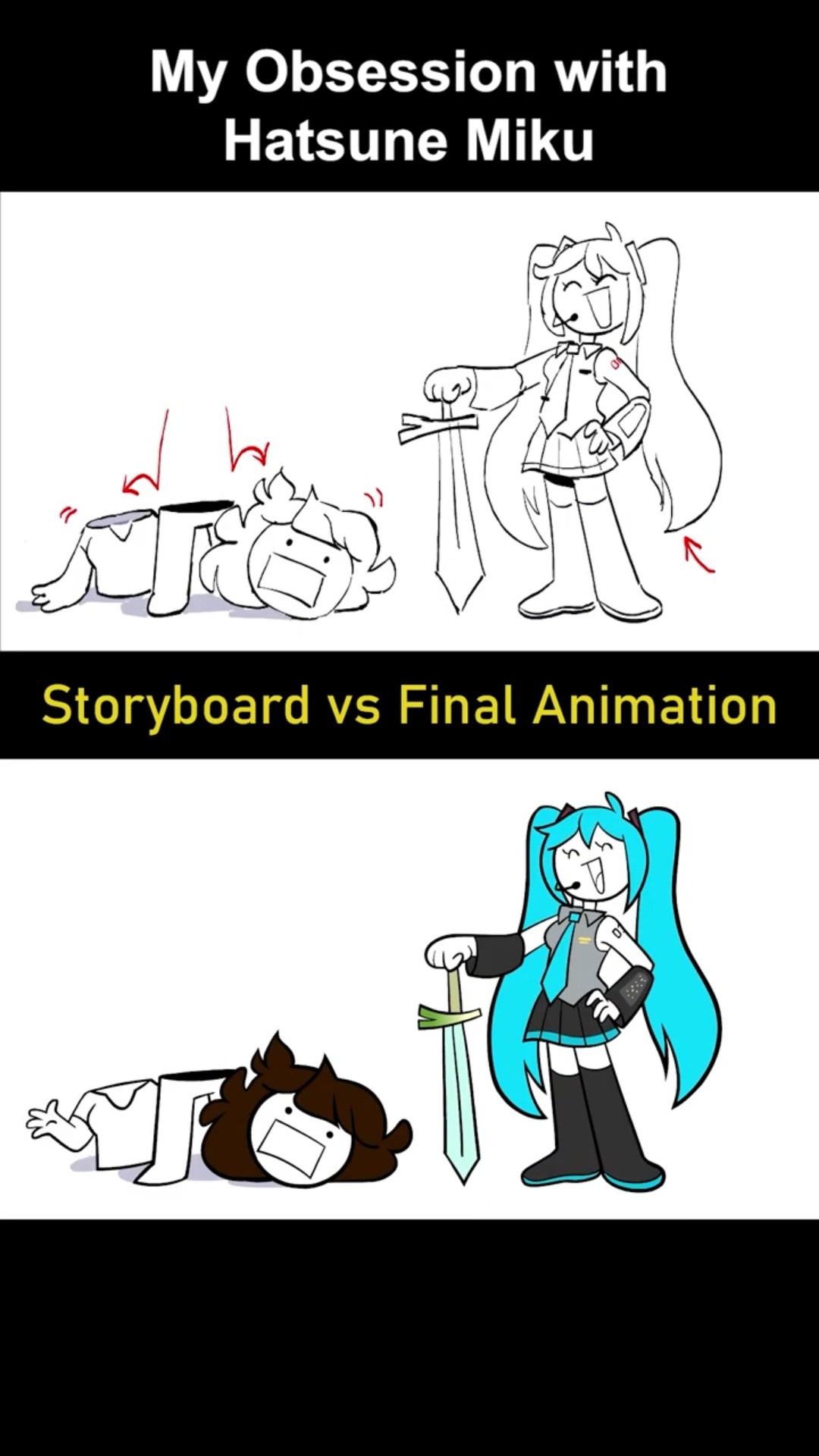 Storyboard vs Animation: Hatsune Miku (shot 12)