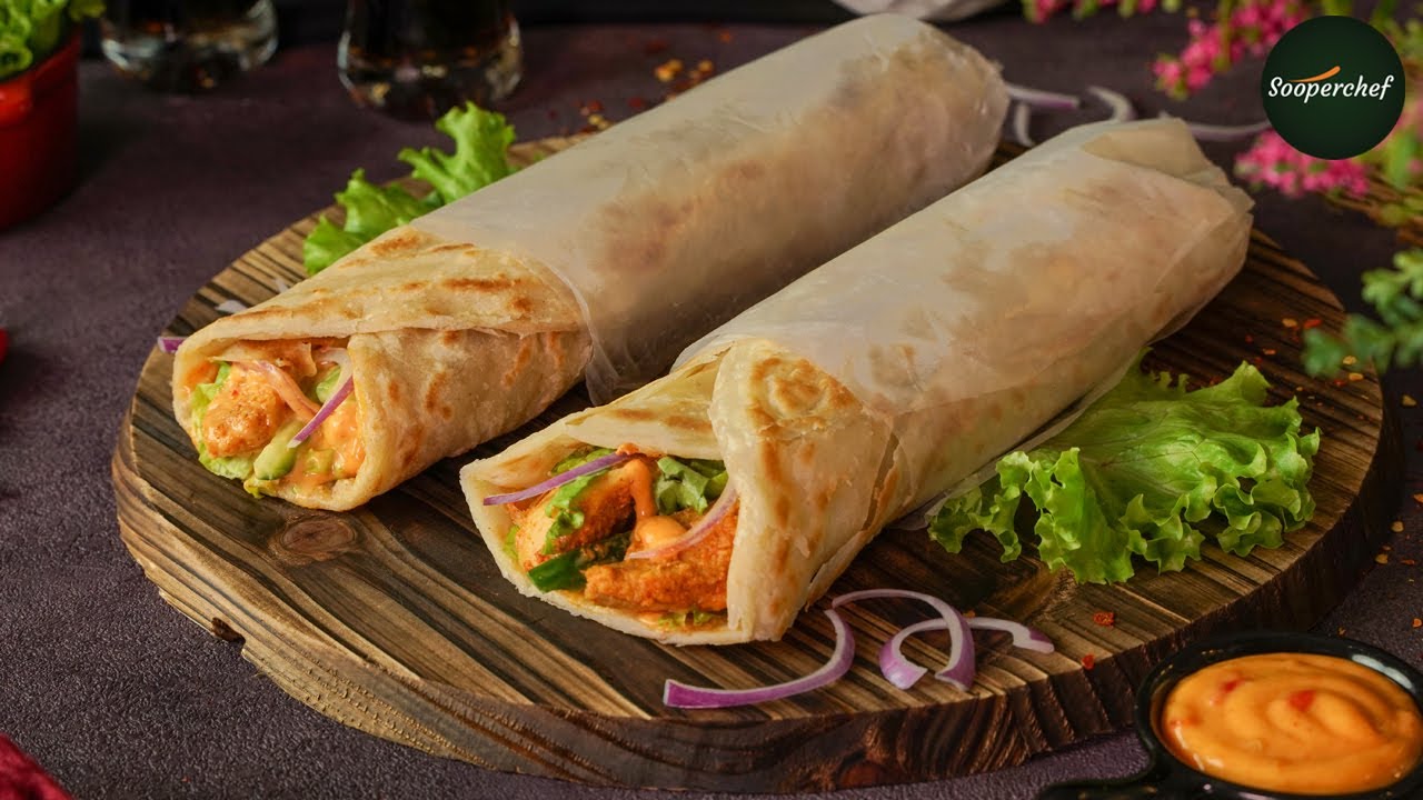 Chicken Paratha Roll with Dynamite Sauce By SooperChef - YouTube