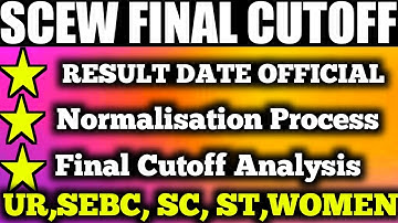 SCEW FINAL CUTOFF MARK ANALISIYS,, RESULT DATE OF SCEW ,, NORMALISATION PROCESS  SCEW,, OFFICIAL...