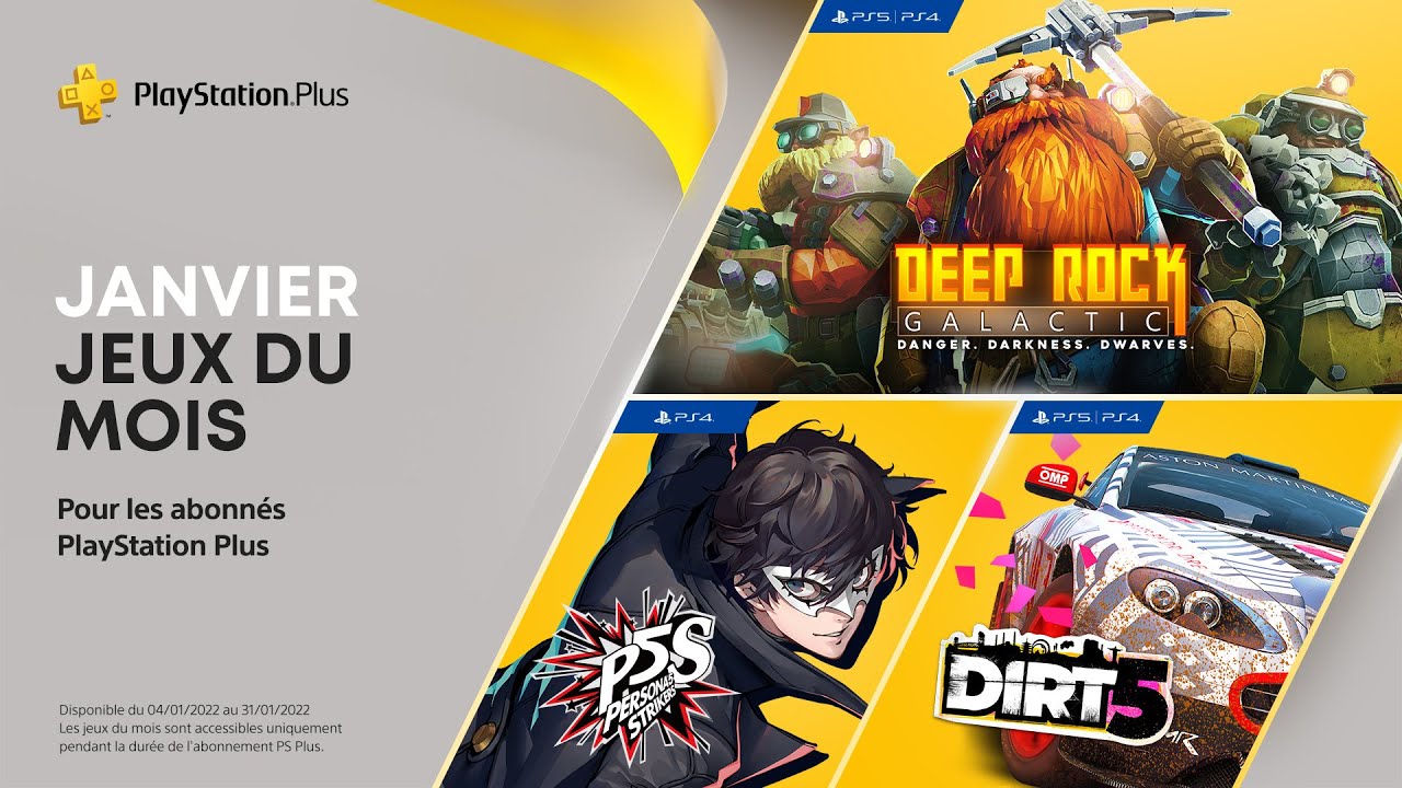 PlayStation Plus - Janvier 2022 - Persona 5 Strikers, DIRT 5 et Deep Rock Galactic