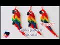 Macrame tutorial/macrame parrot keycharm/alpha patternで作るオウムのキーチェーン