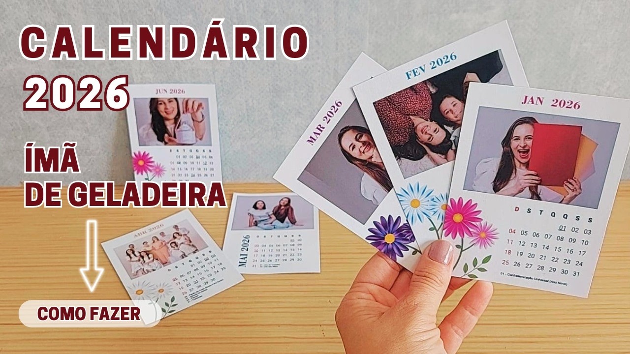 2026 Calendar with Photo Fridge Magnet - How to Make It? FREE FILE
