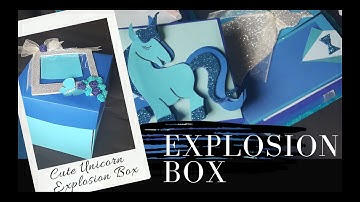 Explosion box video | pretty blue unicorn explosion box