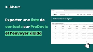 Eldo Tuto - Exporter vos contacts de ProDevis vers Eldo