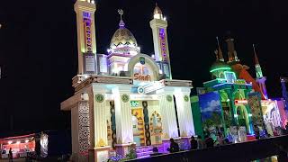 Pemasangan Lampu Gantung Miniatur lampu  Masjid Nabawi Madinah di Masjid Agung Baitul Hikmah Berau