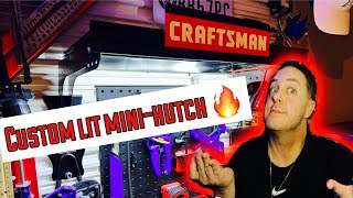 Custom Craftsman hutch w/lighting for workbench/ tool box
