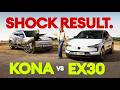 Volvo ex30 vs hyundai kona electric result shock  electrifyingcom