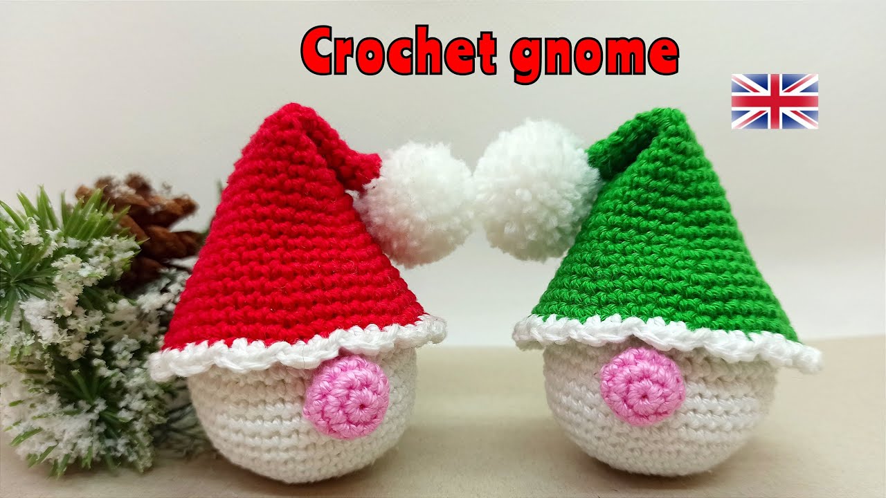 Вязаный крючком амигуруми гном - рождественское украшение