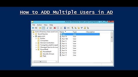How to ADD Multiple users in AD