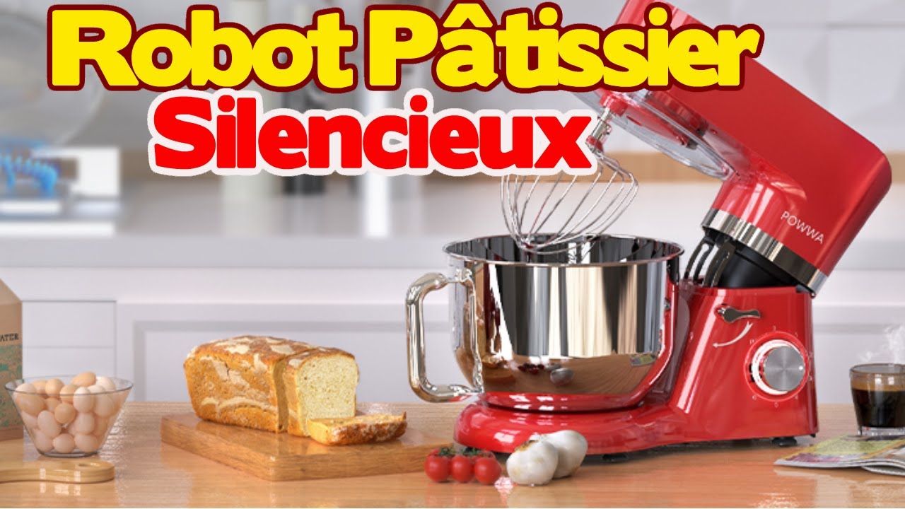 Silencieux Robot de Cuisine Multifonctionn Pétrisseur avec Batteur  Électrique 