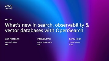 AWS re:Invent 2025 -What’s new in search, observability, and vector databases w/ OpenSearch (ANT201)