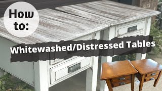 How to: Whitewash & Distressed End Table Transformation