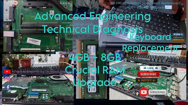 Hp Laptop 240 G6 Notebook Keyboard Replacement & 4GB + 8GB RAM Upgrade