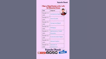 Class 12 Exam routine 2080/2081 ( Education Stream ) #class12 #neb #shortsnepal #shorts