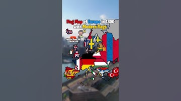 Flag Map of Europe in 1300 with Modern Flags