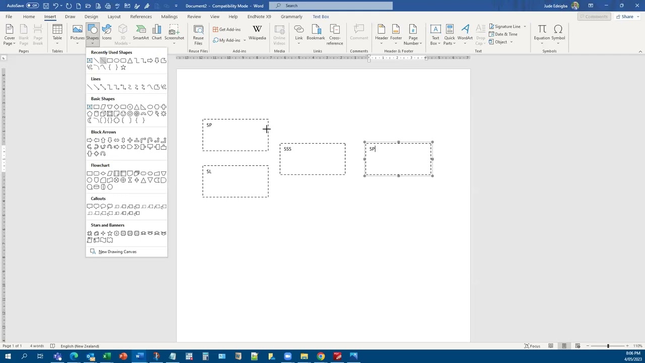 How to use Microsoft Word to design diagram